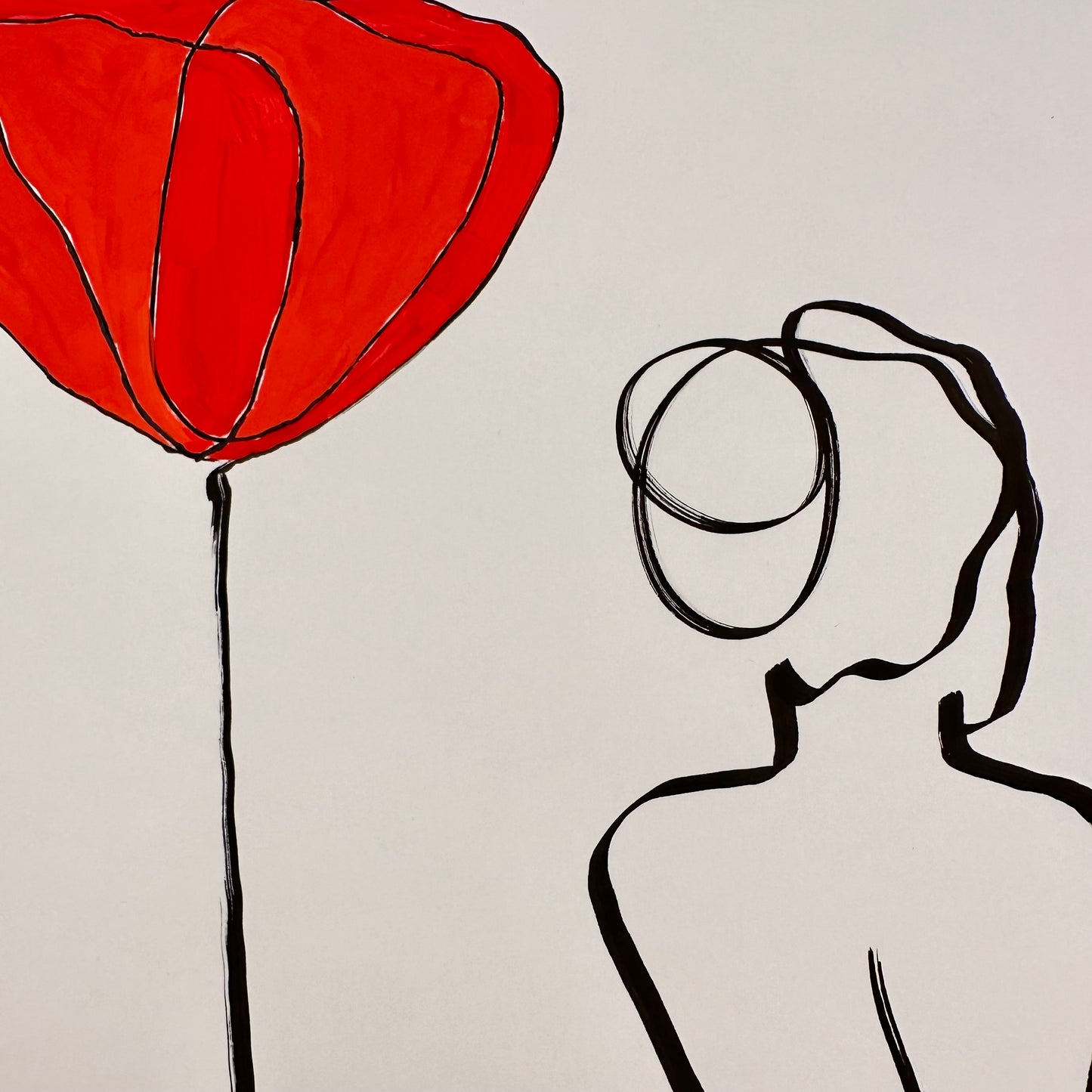 "Die Mohnblume" - handgezeichnete Reproduktion