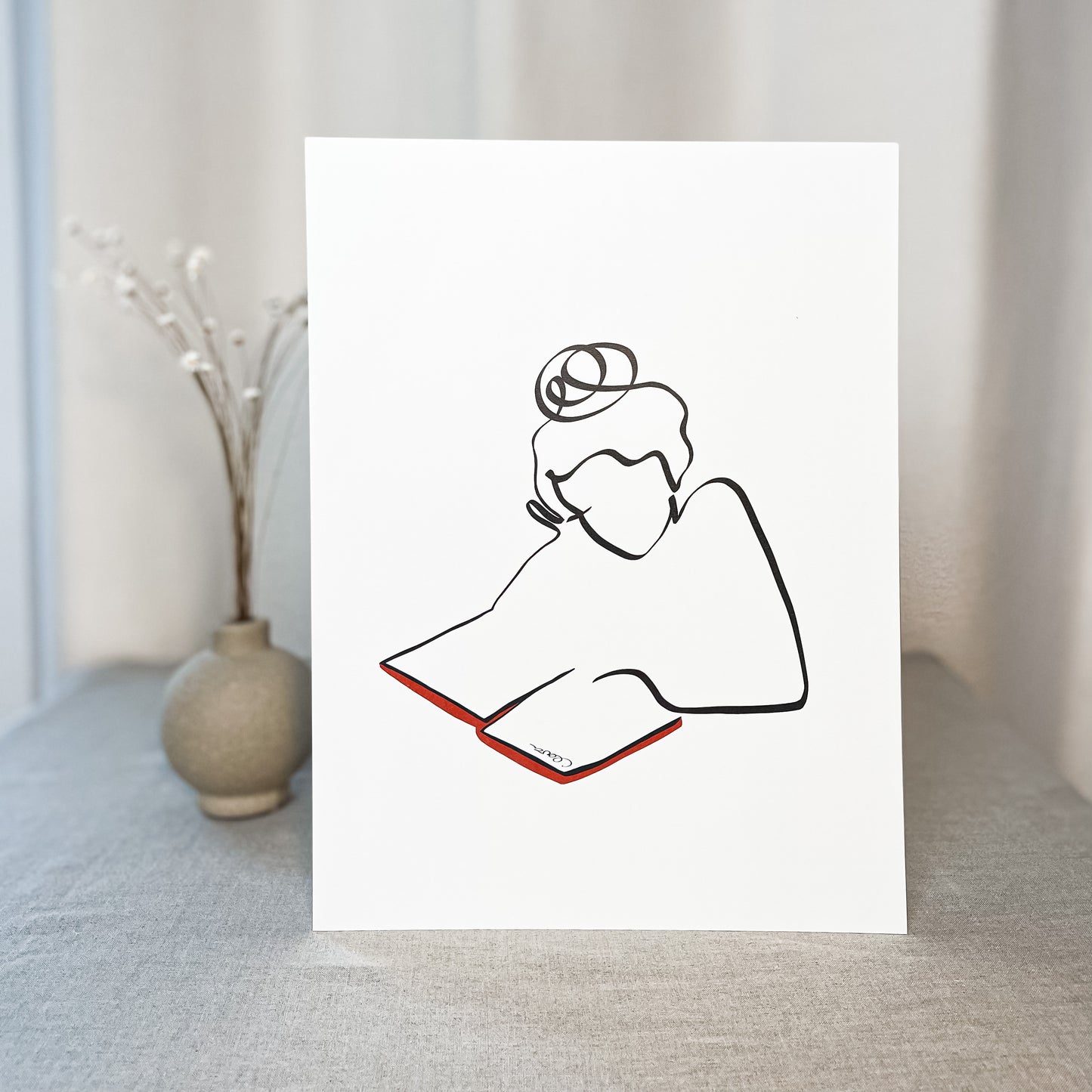 Frauen und Bücher 9er Set | Die gesamte Reihe von Judith Clara-Kunstdruck-JUDITH CLARA-10x15 cm (zartweiß) Papier 300g-one-line-art