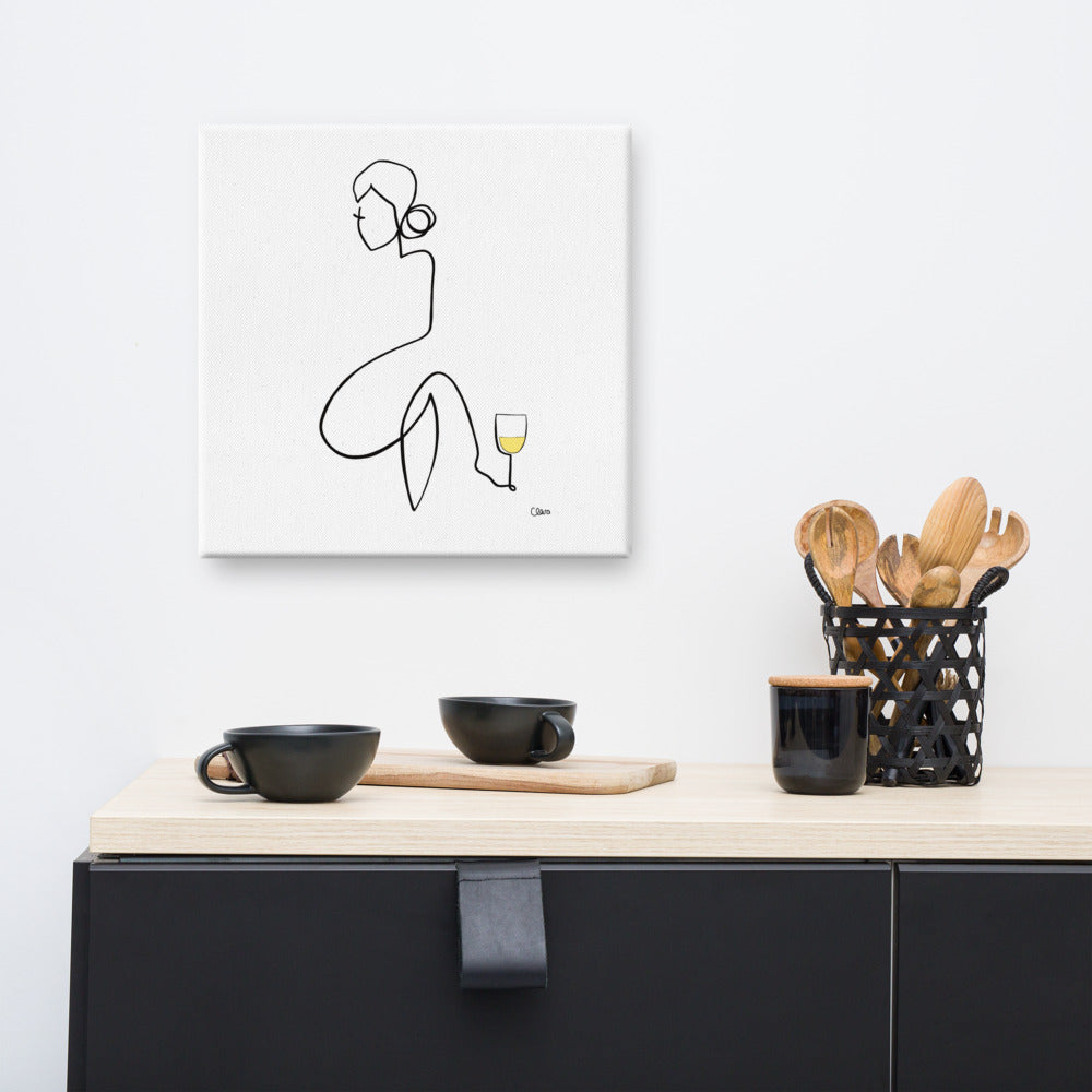Frauen am Weinen Nr. 3-Kunst-JUDITH CLARA-40x40 cm Leinwand-one-line-art