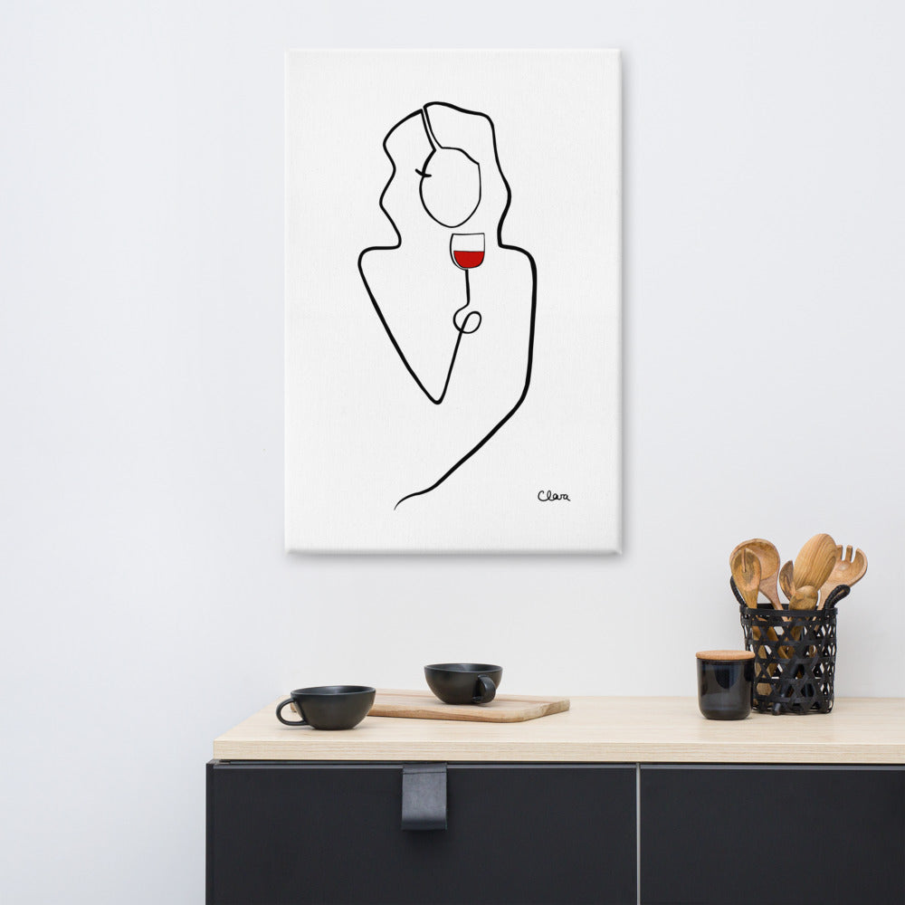 Frauen am Weinen Nr. 1-Kunst-JUDITH CLARA-60x90 cm Leinwand-one-line-art