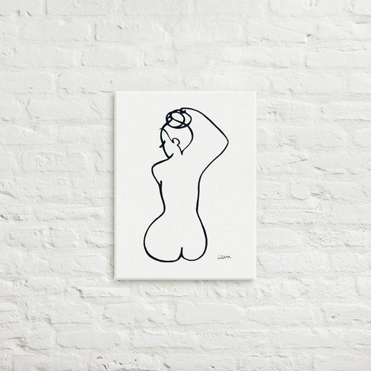Special Nr. 15 "Badezimmer"-Leinwand-JUDITH CLARA-40x40 cm Leinwand-one-line-art