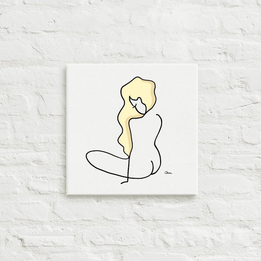 Special Nr. 19 "La Fille"-Leinwand-JUDITH CLARA-40x40 cm Leinwand-one-line-art
