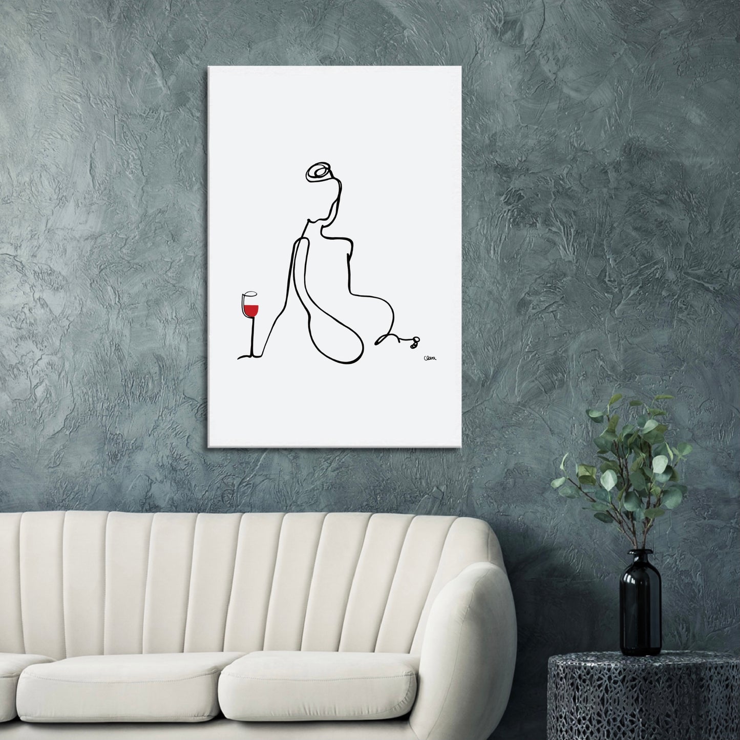 Frauen am Weinen Nr. 8-Kunst-JUDITH CLARA-60x90 cm Leinwand-one-line-art