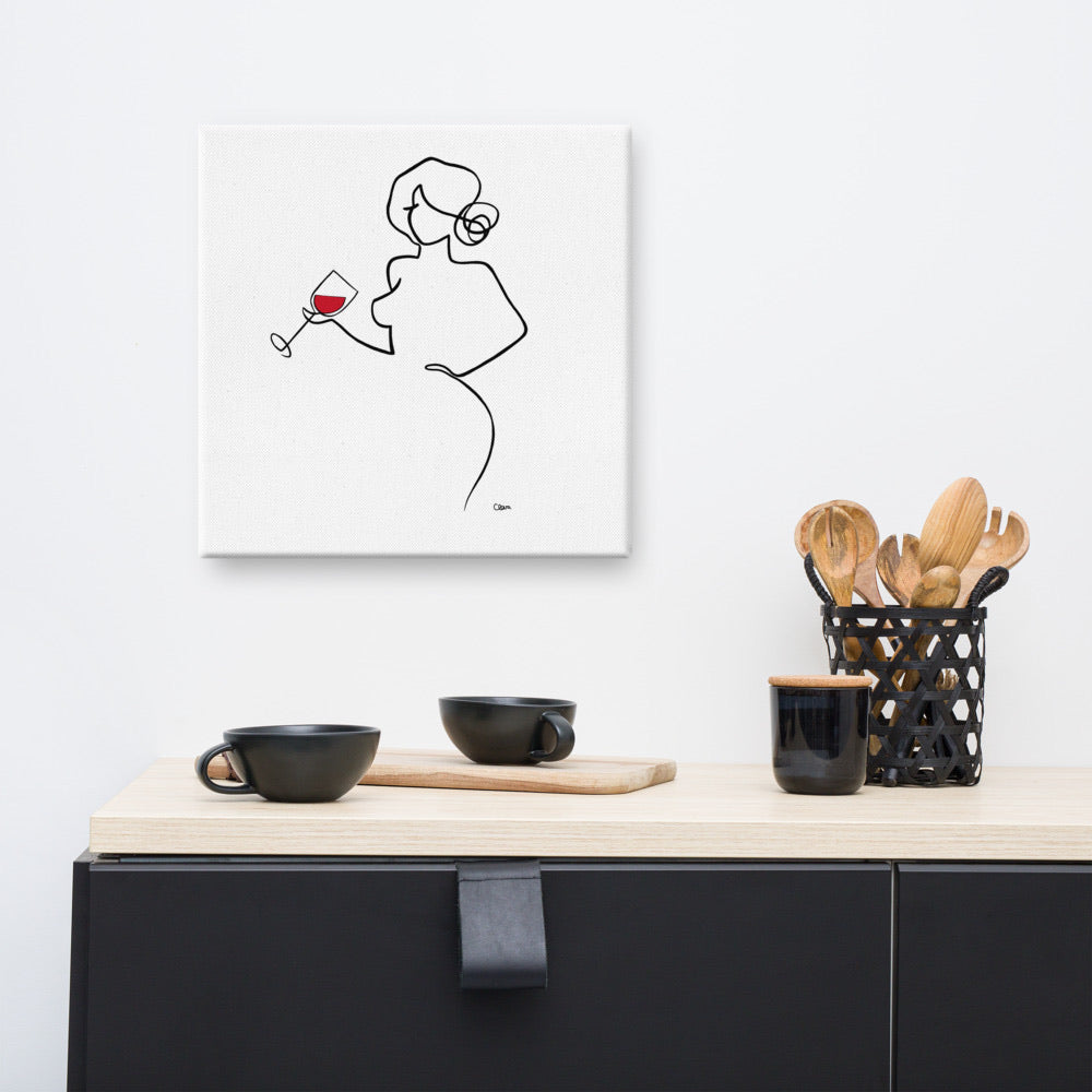 Frauen am Weinen Nr. 6-Kunst-JUDITH CLARA-40x40 cm Leinwand-one-line-art