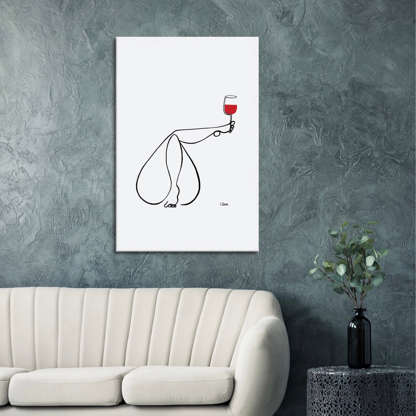 Frauen am Weinen Nr. 9-Kunst-JUDITH CLARA-60x90 cm Leinwand-one-line-art