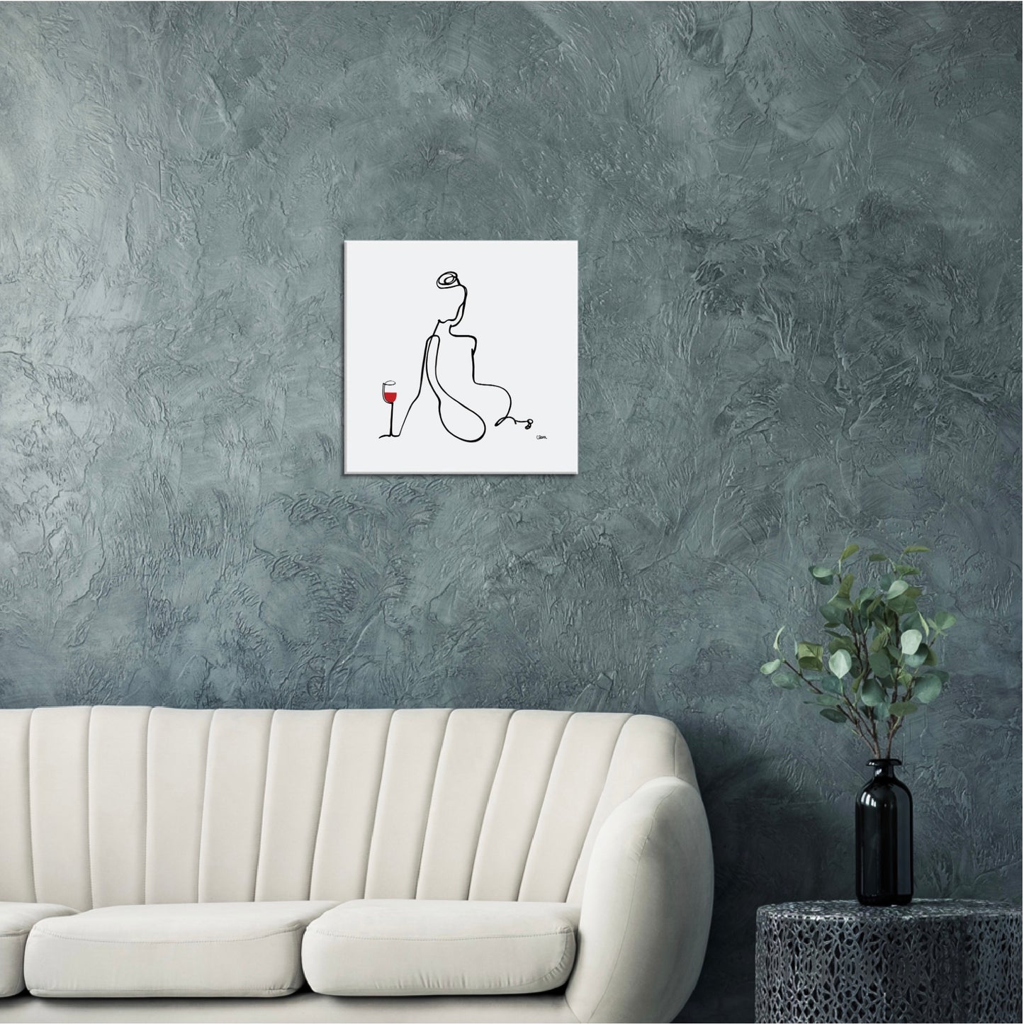 Frauen am Weinen Nr. 8-Kunst-JUDITH CLARA-40x40 cm Leinwand-one-line-art