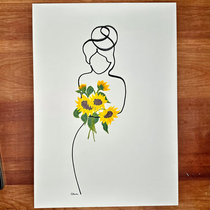 Frauen in der Blüte Nr. 9 - handgezeichnet