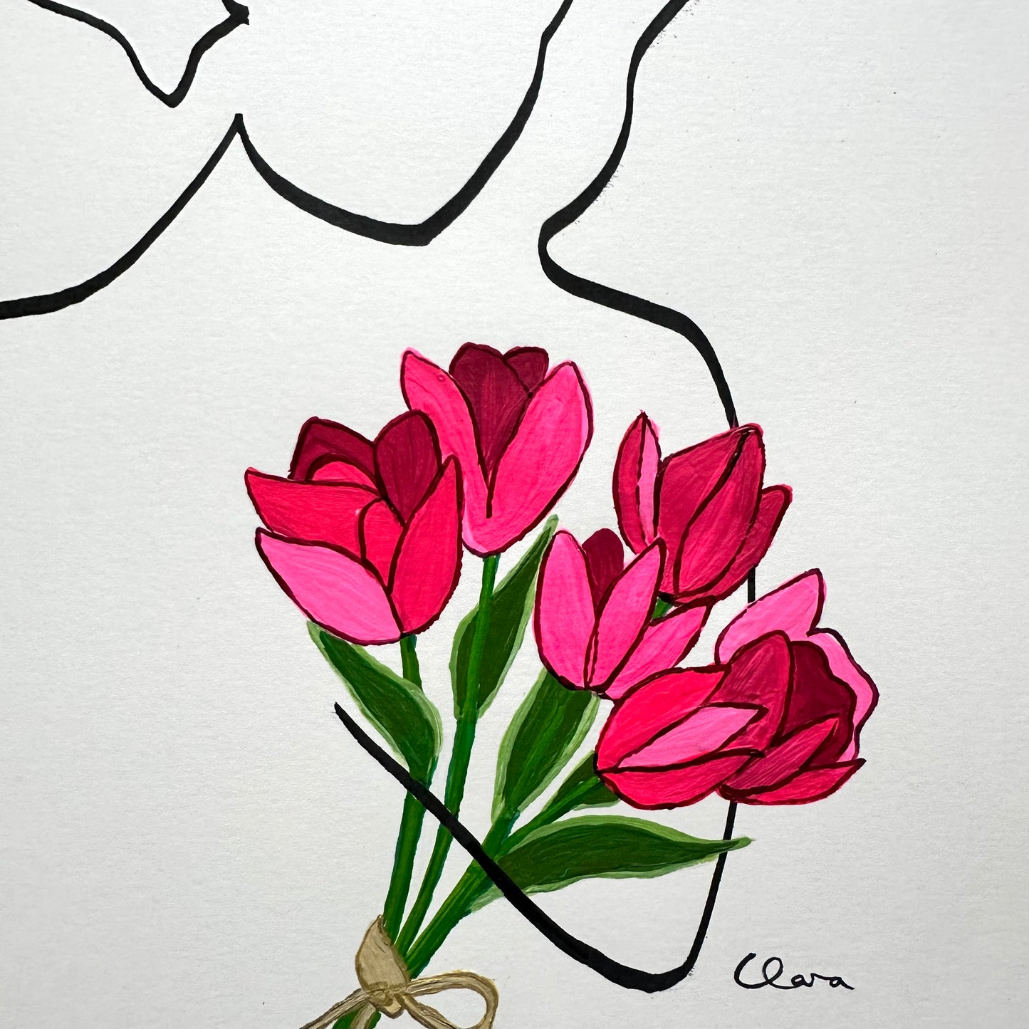 Frauen in der Blüte Nr. 4 - handgezeichnet