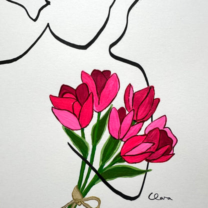 Frauen in der Blüte Nr. 4 - handgezeichnet