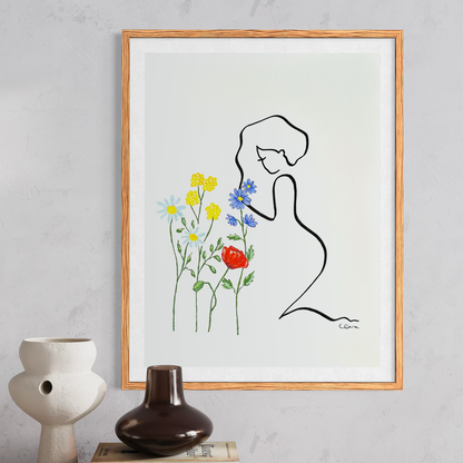 Frauen in der Blüte Nr. 3 - handgezeichnet