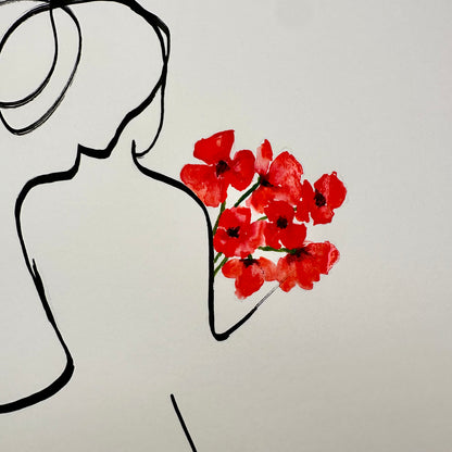 Frauen in der Blüte Nr. 5 - handgezeichnet