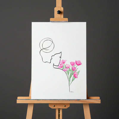 Frauen in der Blüte Nr. 10 - handgezeichnet