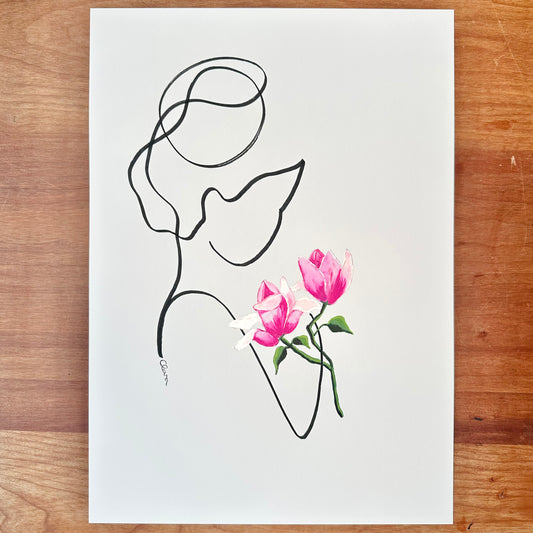 Frauen in der Blüte Nr. 6 - handgezeichnet