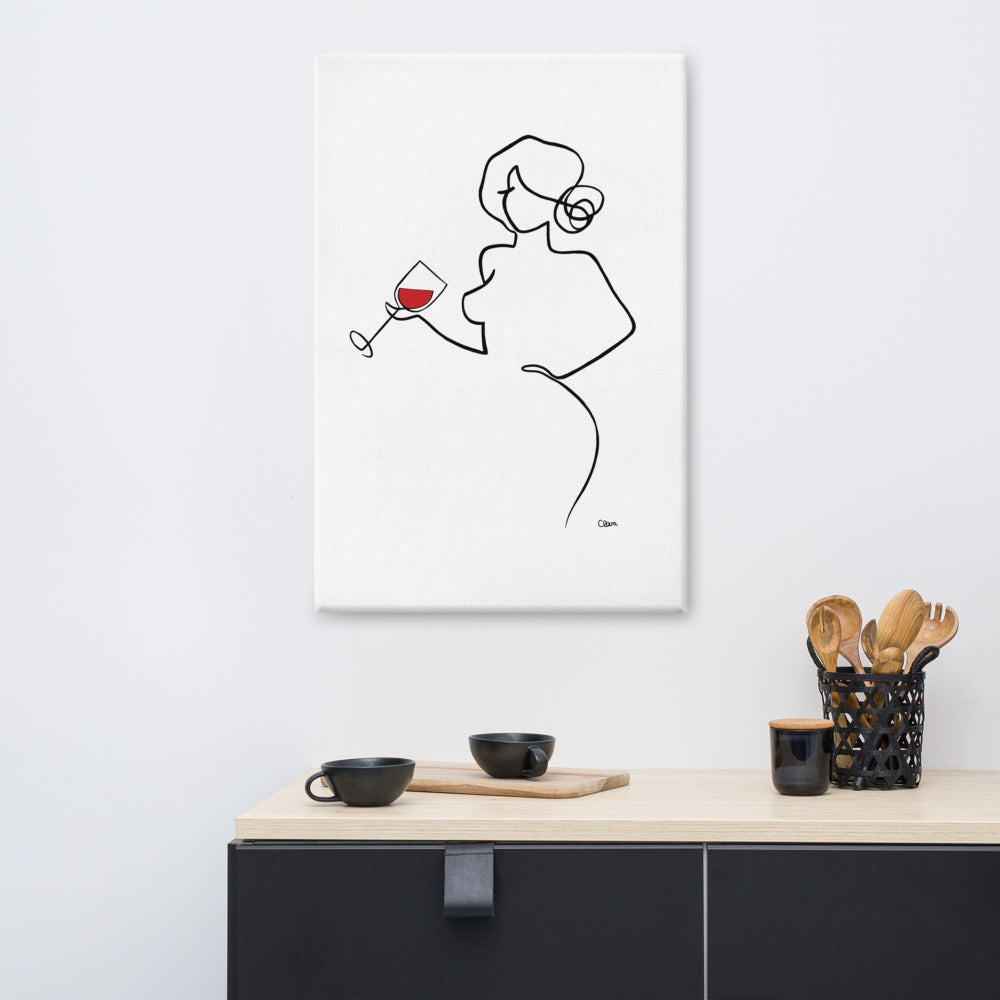 Frauen am Weinen Nr. 6-Kunst-JUDITH CLARA-60x90 cm Leinwand-one-line-art