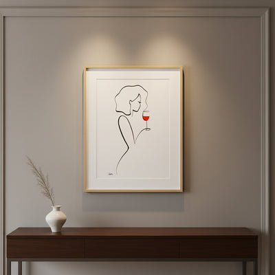 Frauen am Weinen Nr. 10-Kunst-JUDITH CLARA-30x40 cm (zartweiß) Papier 300g-one-line-art