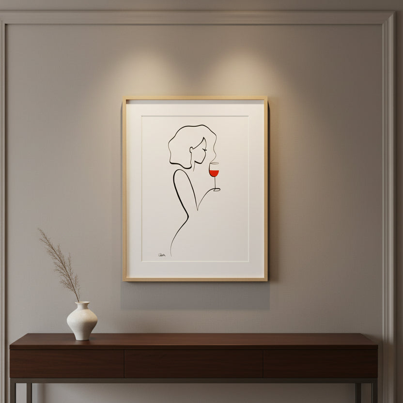 Frauen am Weinen Nr. 10-Kunst-JUDITH CLARA-30x40 cm (zartweiß) Papier 300g-one-line-art