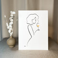 Frauen am Weinen Nr. 10-Kunst-JUDITH CLARA-30x40 cm (zartweiß) Papier 300g-one-line-art
