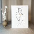 Frauen am Weinen 10er Set Gold-Set-JUDITH CLARA-10x15 cm Papier 300g (zartweiß)-one-line-art