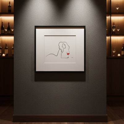 Frauen am Weinen Nr. 2-Kunst-JUDITH CLARA-40x30 cm (zartweiß) Papier 300g-one-line-art