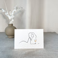 Frauen am Weinen Nr. 2-Kunst-JUDITH CLARA-15x10 cm (zartweiß) Papier 300g-one-line-art