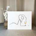 Frauen am Weinen Nr. 2-Kunst-JUDITH CLARA-40x30 cm (zartweiß) Papier 300g-one-line-art