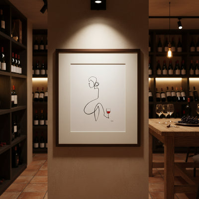 Frauen am Weinen Nr. 3-Kunst-JUDITH CLARA-30x40 cm (zartweiß) Papier 300g-one-line-art