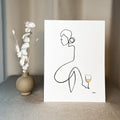 Frauen am Weinen 10er Set Gold-Set-JUDITH CLARA-10x15 cm Papier 300g (zartweiß)-one-line-art
