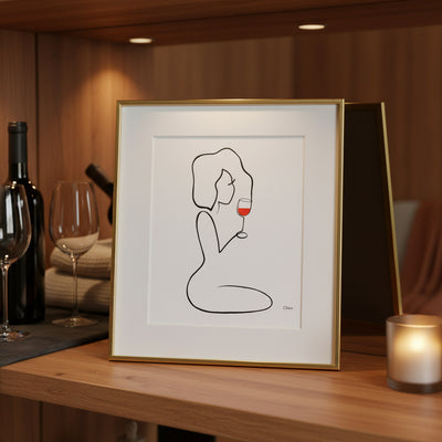 Frauen am Weinen Nr. 4-Kunst-JUDITH CLARA-30x40 cm (zartweiß) Papier 300g-one-line-art
