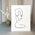 Frauen am Weinen 10er Set Rot-Set-JUDITH CLARA-10x15 cm Papier 300g (zartweiß)-one-line-art