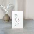 Frauen am Weinen Nr. 5-Kunst-JUDITH CLARA-10x15 cm (zartweiß) Papier 300g-one-line-art