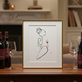 Frauen am Weinen Nr. 5-Kunst-JUDITH CLARA-30x40 cm (zartweiß) Papier 300g-one-line-art
