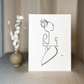 Frauen am Weinen Nr. 5-Kunst-JUDITH CLARA-30x40 cm (zartweiß) Papier 300g-one-line-art