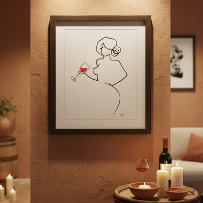 Frauen am Weinen Nr. 6-Kunst-JUDITH CLARA-30x40 cm (zartweiß) Papier 300g-one-line-art