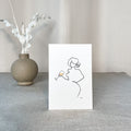 Frauen am Weinen Nr. 6-Kunst-JUDITH CLARA-10x15 cm (zartweiß) Papier 300g-one-line-art