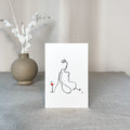 Frauen am Weinen Nr. 8-Kunst-JUDITH CLARA-10x15 cm (zartweiß) Papier 300g-one-line-art