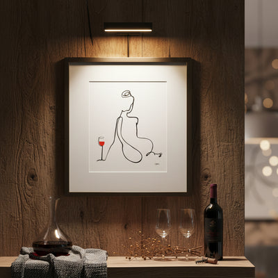 Frauen am Weinen Nr. 8-Kunst-JUDITH CLARA-30x40 cm (zartweiß) Papier 300g-one-line-art