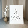 Frauen am Weinen Nr. 8-Kunst-JUDITH CLARA-30x40 cm (zartweiß) Papier 300g-one-line-art