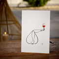 Frauen am Weinen Nr. 9-Kunst-JUDITH CLARA-30x40 cm (zartweiß) Papier 300g-one-line-art