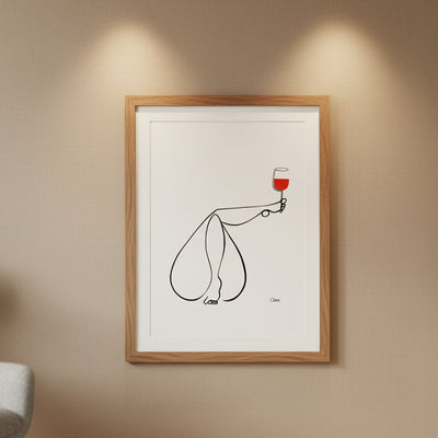 Frauen am Weinen Nr. 9-Kunst-JUDITH CLARA-30x40 cm (zartweiß) Papier 300g-one-line-art