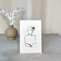 Frauen und Bücher Nr. 8-Kunstdruck-JUDITH CLARA-10x15 cm (zartweiß) Papier 300g-one-line-art
