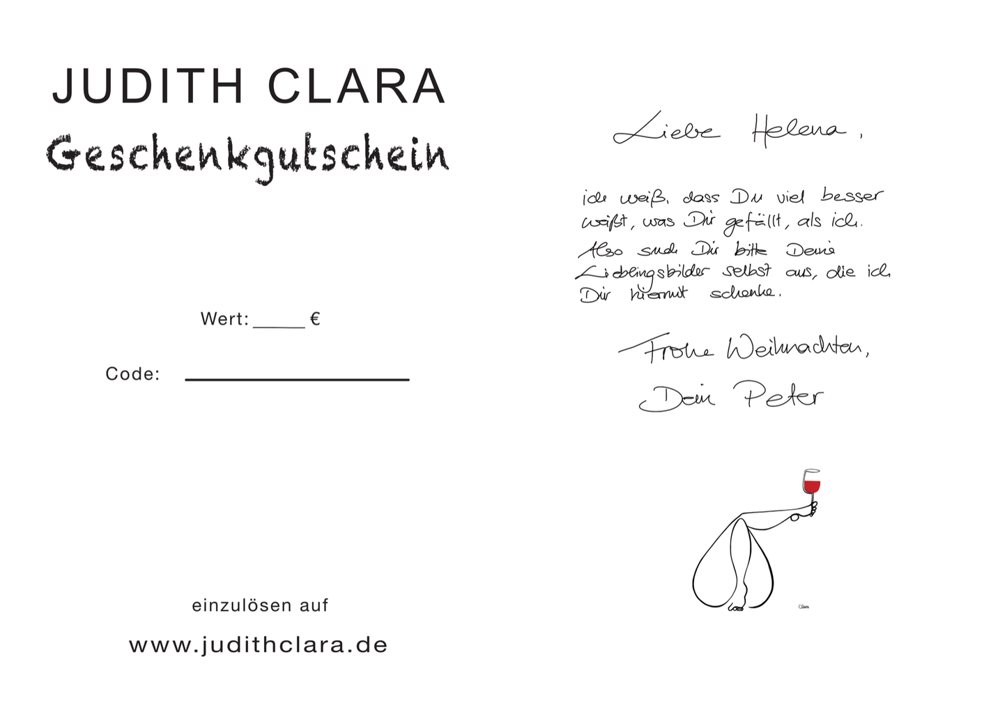 JUDITH CLARA ♥ Geschenkgutschein-Geschenkgutschein-Judith Clara-15,00 €-one-line-art