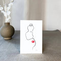 Special Nr. 27 'Herz im Bauch'-JUDITH CLARA-10x15 cm (zartweiß) Papier 300g-one-line-art