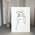 Special Nr. 1 "Frau mit Blau"-Leinwand-JUDITH CLARA-30x40 cm (zartweiß) Papier 300g-one-line-art