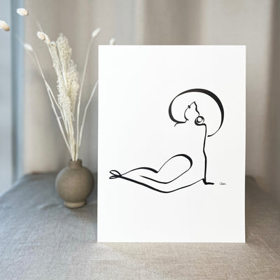 Special Nr. 4 "Badenixe"-Leinwand-JUDITH CLARA-30x40 cm (zartweiß) Papier 300g-one-line-art