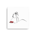 Frauen und Bücher Nr. 2-Kunstdruck-JUDITH CLARA-40x30 cm (zartweiß) Papier 300g-one-line-art