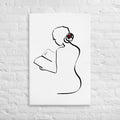 Frauen und Bücher Nr. 4-Kunstdruck-JUDITH CLARA-30x40 cm (zartweiß) Papier 300g-one-line-art