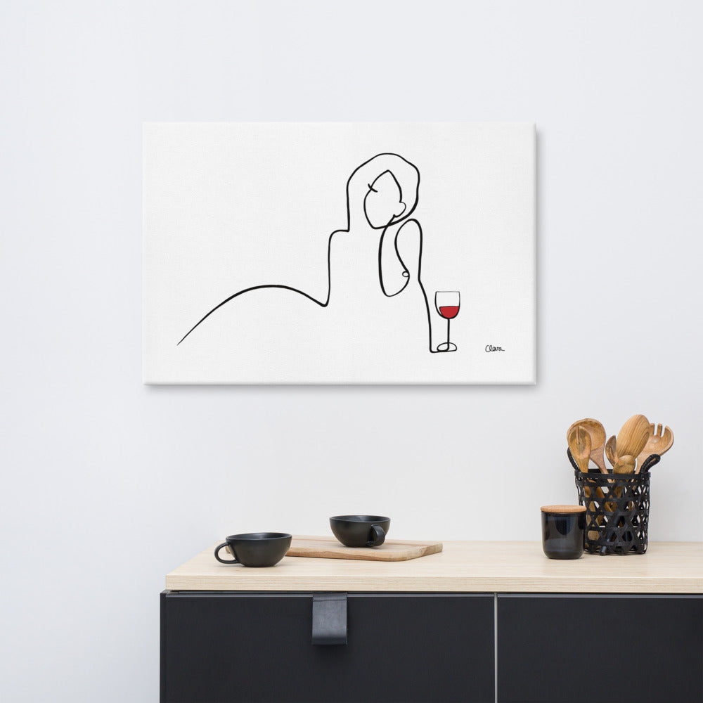 Frauen am Weinen Nr. 7-Kunst-JUDITH CLARA-90x60 cm Leinwand-one-line-art