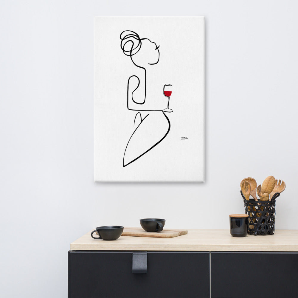 Frauen am Weinen Nr. 5-Kunst-JUDITH CLARA-60x90 cm Leinwand-one-line-art