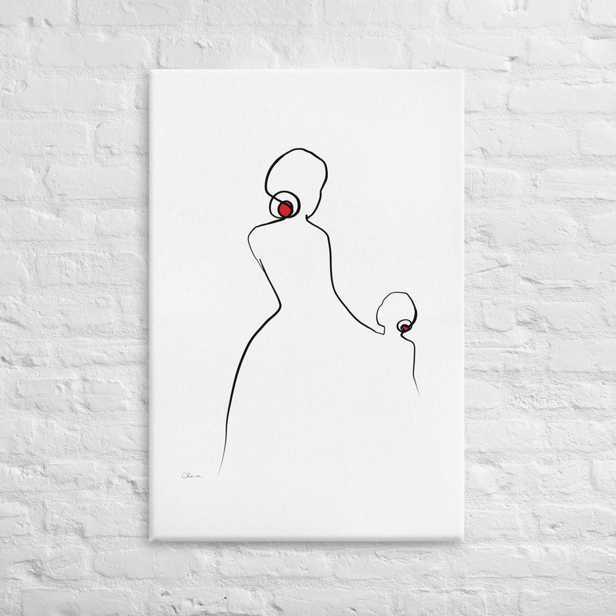 Special Nr. 28 "Hand in Hand"-JUDITH CLARA-60x90 cm Leinwand-one-line-art