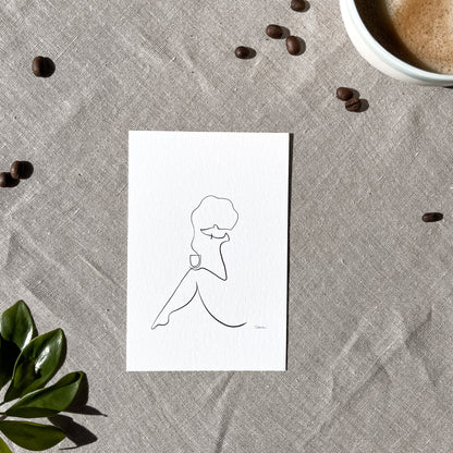 Kaffee oder Tee? Nr. 7-JUDITH CLARA-10x15 cm (zarwteiß) Papier 300g-one-line-art